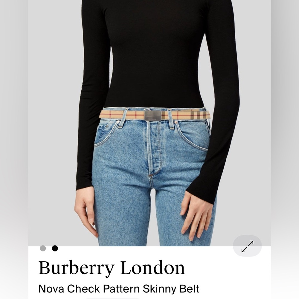 Burberry nova Check Skinny Belt - Picture 2 of 5